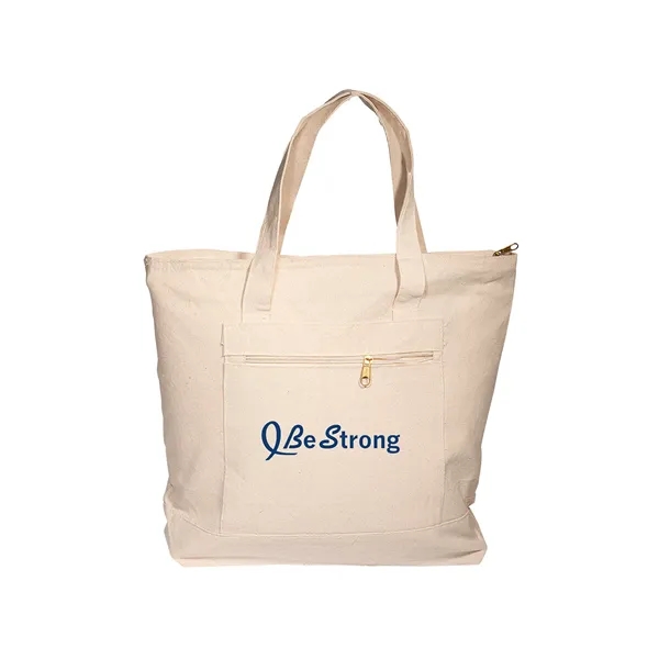 10 oz. cotton boat tote bag with zippered main compartment and... from ASI 79530 Prime Line