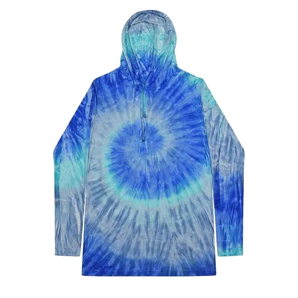 Colortone Tie-Dyed Hooded Long Sleeve T-Shirt... from ASI 84358 S&S Activewear