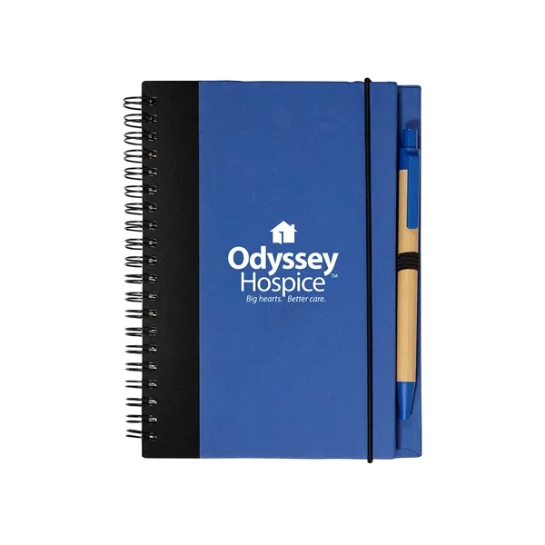 Hard cover journal notebooks with elastic pen loop, black ink pen... from ASI 79530 Prime Line