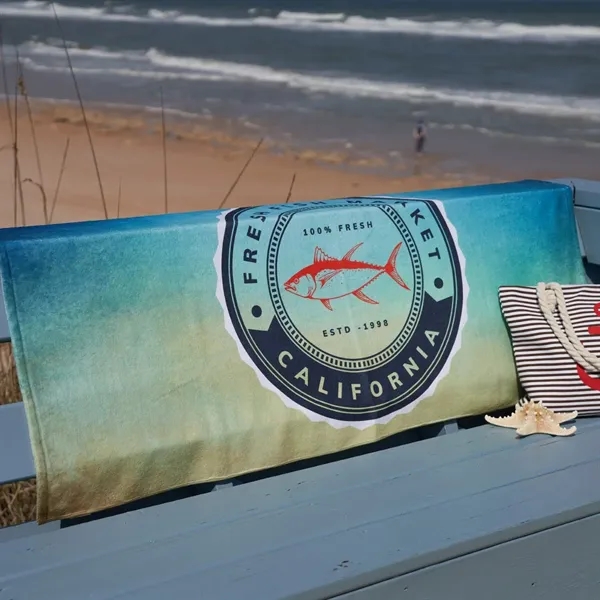 30x60 Recycled polyester and cotton sublimated beach towel... from ASI 73520 Neet Feet / Kanata Towels