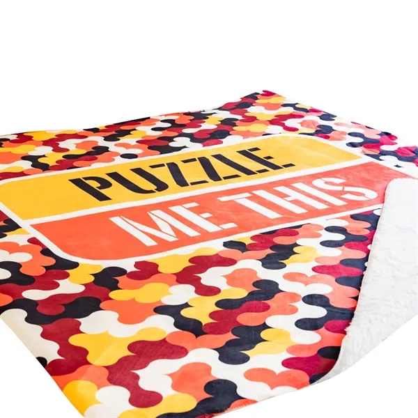 Soft and warm 50" x 60" sublimated sherpa blanket, 100% polyester.... from ASI 73520 Neet Feet / Kanata Blanket