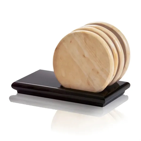 Stuning Boticino marble Coasters with Black Oversized Base... from ASI 84592 St Regis Group