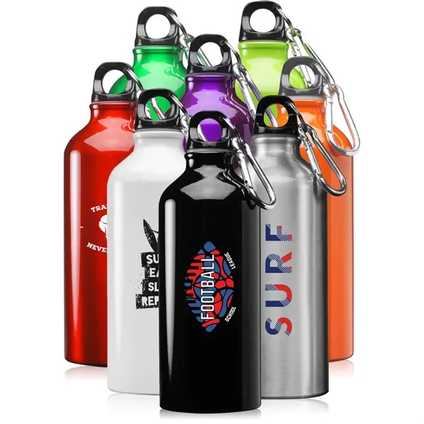 20 oz. aluminum sport water bottle with twist cap and carabiner.... from ASI 39552 BEL Promo