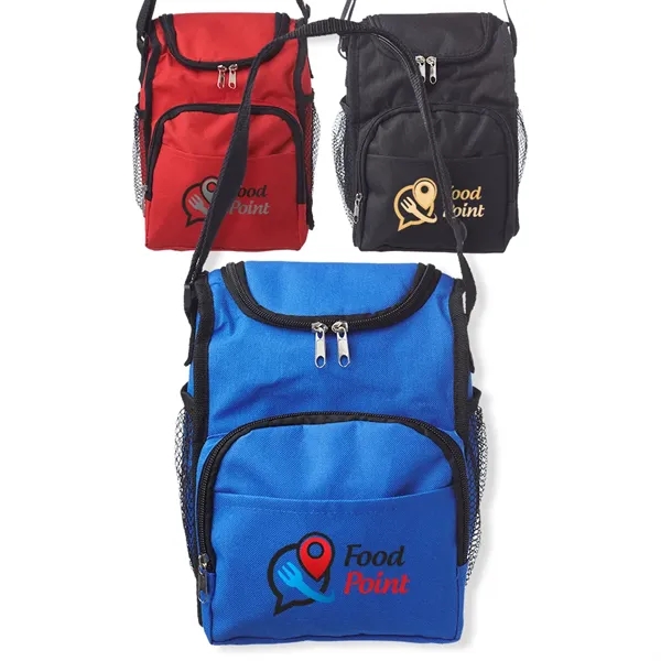 Multi-purpose insulated lunch bag with two zipper pockets and two mesh... from ASI 39552 BEL Promo