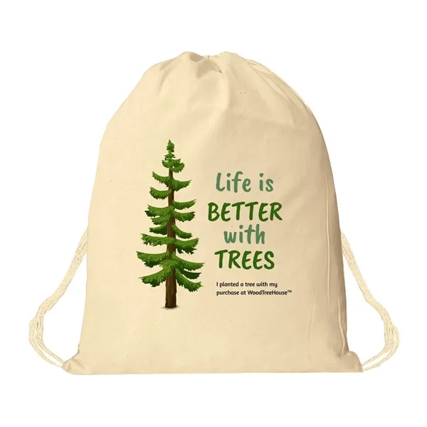 14.5" x 15.5" cotton twill drawstring backpack with natural cord.... from ASI 37980 Bagworld / BagWorld