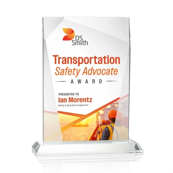 The 0.75 inch thick Shamrock VividPrint™ Award is a tall Starfire... from ASI 84592 St Regis Group / St Regis