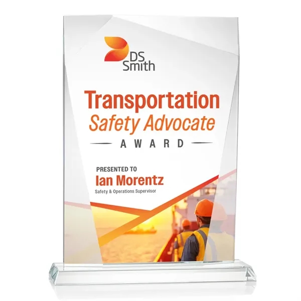 The 0.75 inch thick Shamrock VividPrint™ Award is a tall Starfire... from ASI 84592 St Regis Group / St Regis