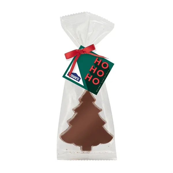 Holiday tree milk chocolate bar in a favor bag... from ASI 71685 Midnite Snax®