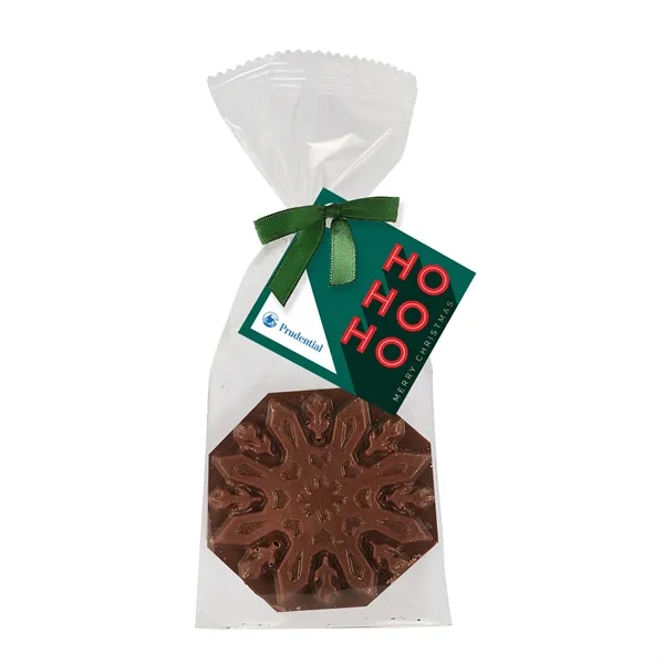 Snowflake dark chocolate bar in a favor bag... from ASI 71685 Midnite Snax®