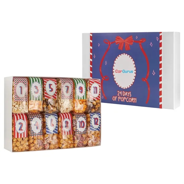 Christmas countdown box with 24 bags of gourmet popcorn... from ASI 71685 Midnite Snax®