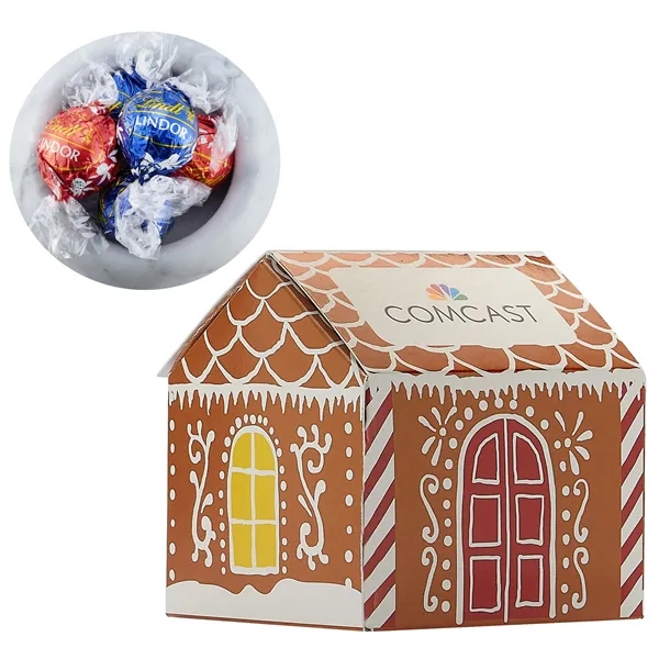 Gingerbread-shaped box filled with Lindt truffles... from ASI 71685 Midnite Snax®