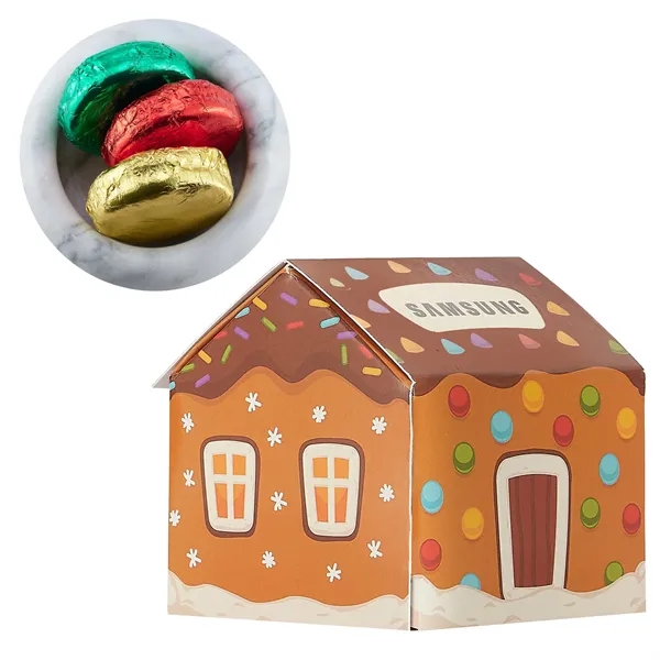 Gingerbread-shaped box filled with foil wrapped chocolate-covered Oreos... from ASI 71685 Midnite Snax®