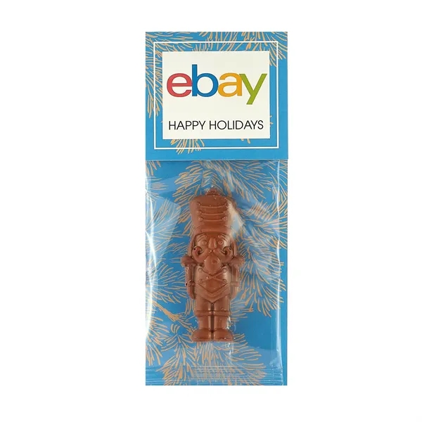 Nutcracker shaped milk chocolate bar in a bag with a header... from ASI 71685 Midnite Snax®