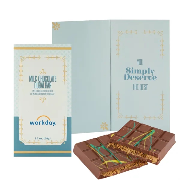 Milk chocolate Dubai bar with green and yellow drizzle... from ASI 71685 Midnite Snax®