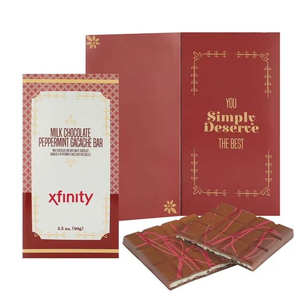 Milk chocolate bar with peppermint flakes and red drizzle... from ASI 71685 Midnite Snax®