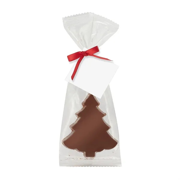 Holiday tree milk chocolate bar in a favor bag... from ASI 71685 Midnite Snax®