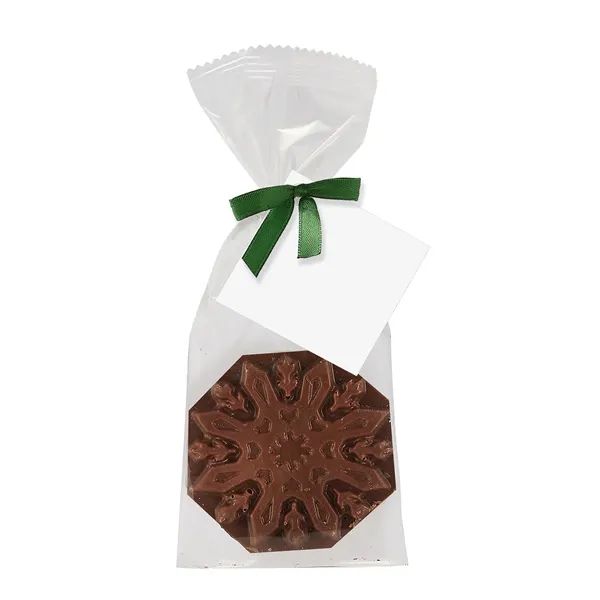 Snowflake dark chocolate bar in a favor bag... from ASI 71685 Midnite Snax®