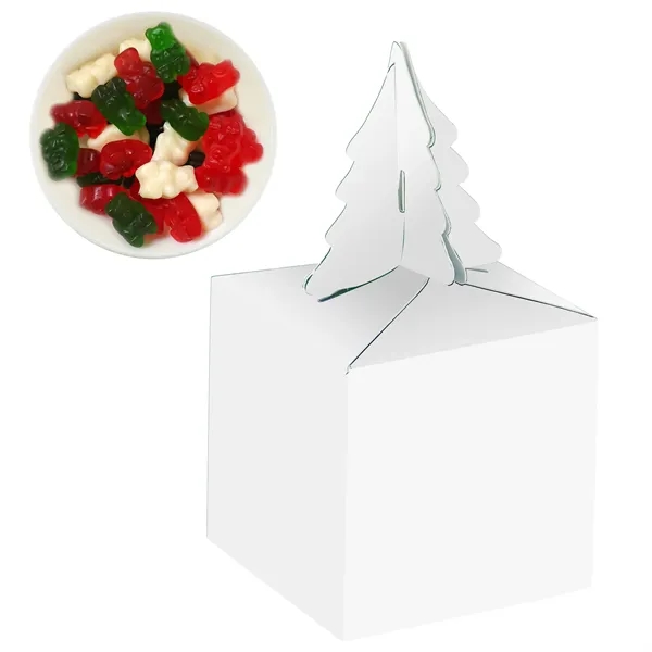 Cube-shaped box with a tree topper filled with gummy bears... from ASI 71685 Midnite Snax®