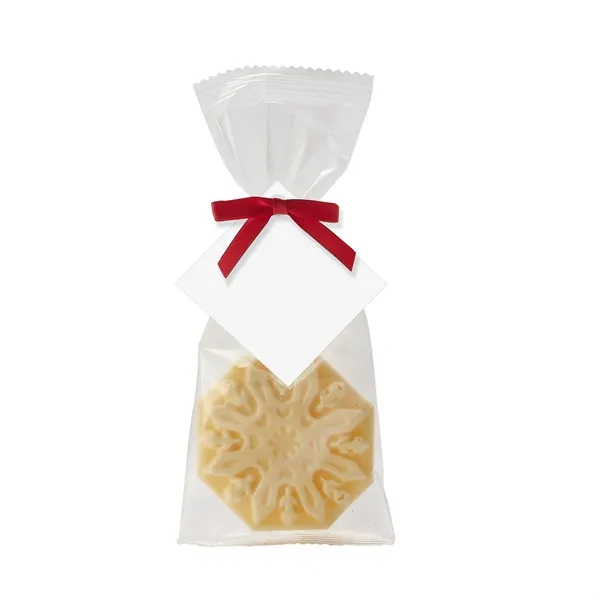 Snowflake white chocolate bar in a favor bag... from ASI 71685 Midnite Snax®