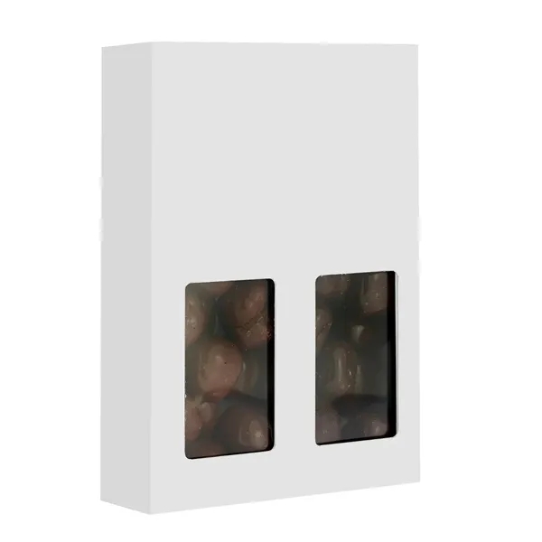 Treat box with chocolate & caramel popcorn and dark chocolate caramel... from ASI 71685 Midnite Snax®