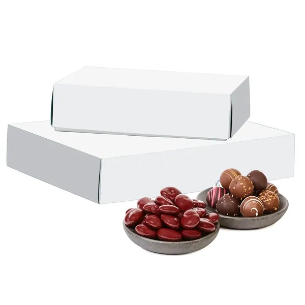 Box of chocolate-covered cherries with an assortment of 12 truffles... from ASI 71685 Midnite Snax®