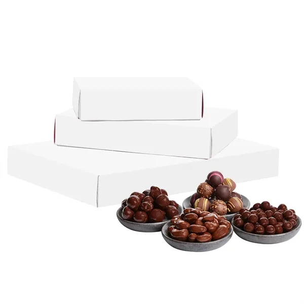 Box of chocolate-covered cashews, popcorn, & caramels and an assortment of... from ASI 71685 Midnite Snax®