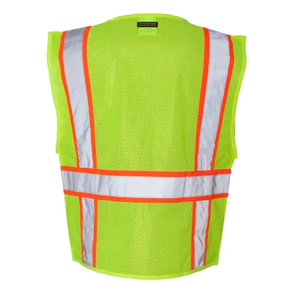 Solid front Lime vest with mesh back. Zipper front closure. Blank... from ASI 84358 S&S Activewear