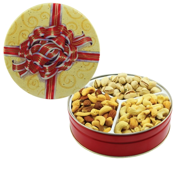Tin filled with multiple filler options of good gift snacks and... from ASI 61125 Hit Promotional Products