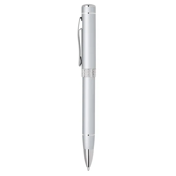Aluminum twist-action ballpoint pen with a diamond cut middle ring and... from ASI 68190 Lungsal / Lungsal