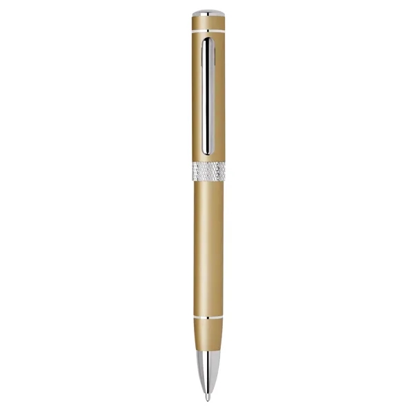 Aluminum twist-action ballpoint pen with a diamond cut middle ring and... from ASI 68190 Lungsal / Lungsal