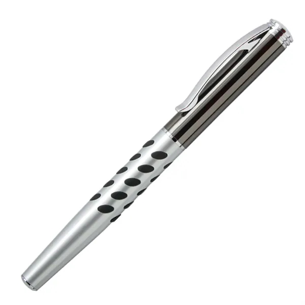 Solid brass cap-off rollerball pen with a matte silver barrel with... from ASI 68190 Lungsal / Lungsal