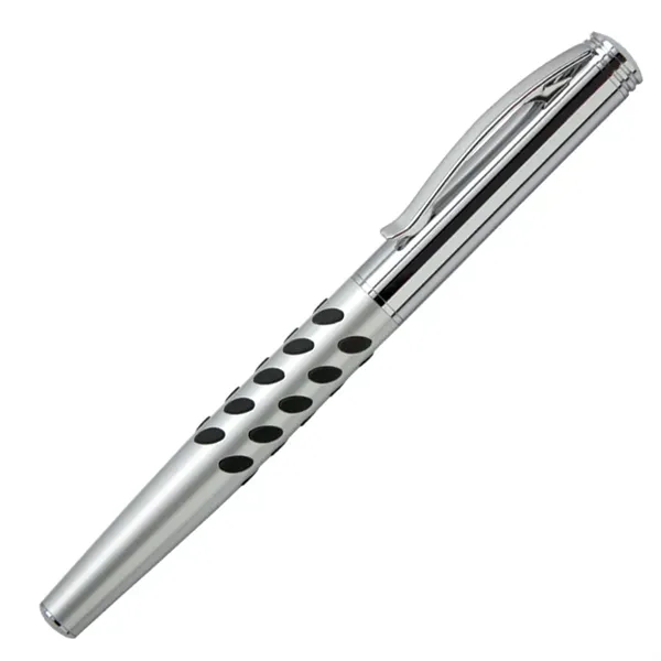 Solid brass cap-off rollerball pen with a matte silver barrel with... from ASI 68190 Lungsal / Lungsal