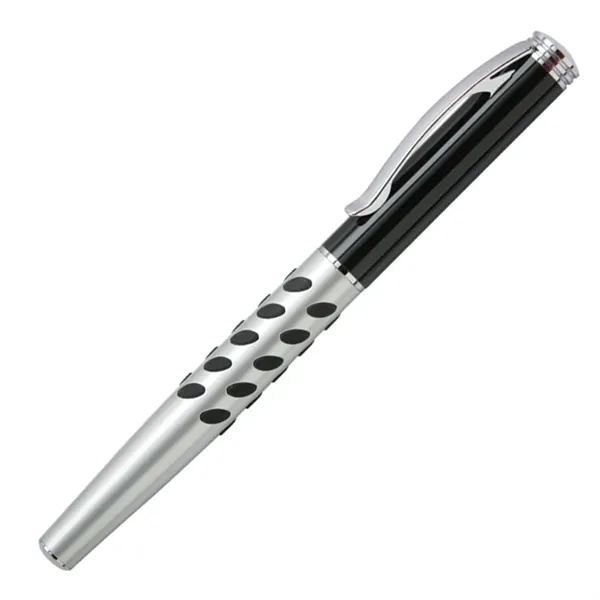 Solid brass cap-off rollerball pen with a matte silver barrel with... from ASI 68190 Lungsal / Lungsal