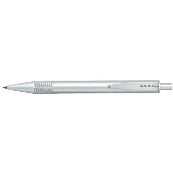 Ballpoint pen with solid brass barrel, textured grip, satin chrome finish... from ASI 68190 Lungsal / Lungsal