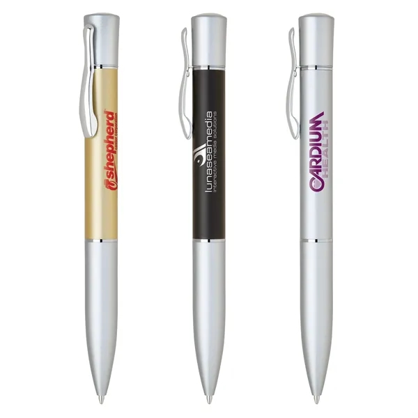 Brass twist-action ballpoint pen with a metallic color barrel and convenient... from ASI 68190 Lungsal / Lungsal