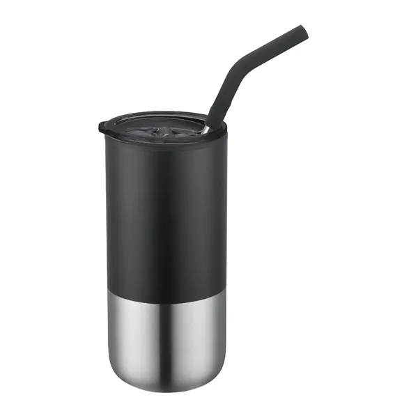 16 oz vacuumed sealed tumbler bottle with matching metal straw... from ASI 68190 Lungsal / Lungsal