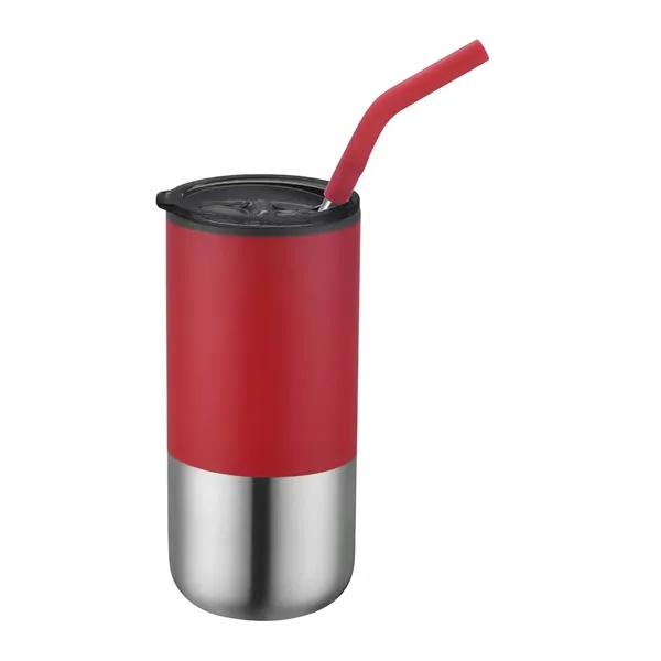 16 oz vacuumed sealed tumbler bottle with matching metal straw... from ASI 68190 Lungsal / Lungsal