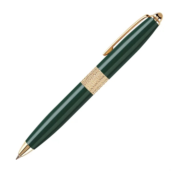 Brass twist-action ballpoint pen with an enamel-coated barrel and shiny gold... from ASI 68190 Lungsal / Lungsal