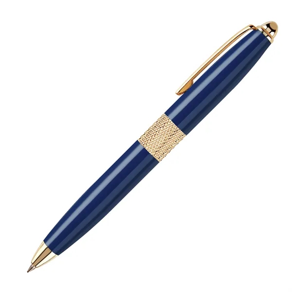 Brass twist-action ballpoint pen with an enamel-coated barrel and shiny gold... from ASI 68190 Lungsal / Lungsal