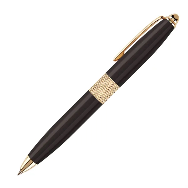 Brass twist-action ballpoint pen with an enamel-coated barrel and shiny gold... from ASI 68190 Lungsal / Lungsal