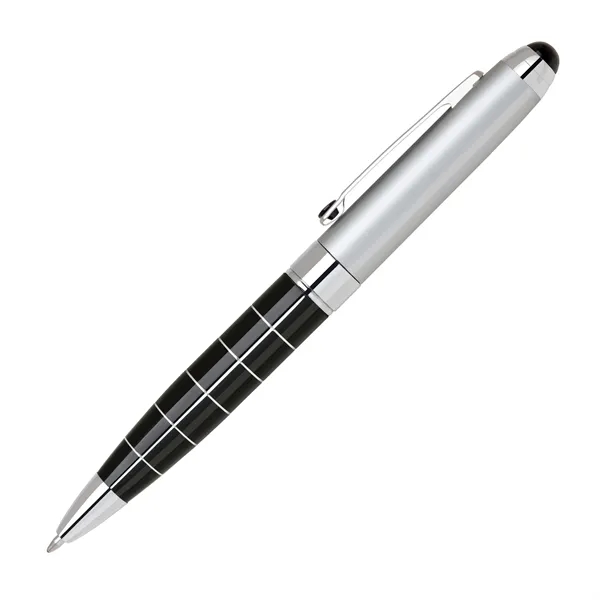Brass twist-action ballpoint pen with a diamond cut grid design, enamel... from ASI 68190 Lungsal / Lungsal