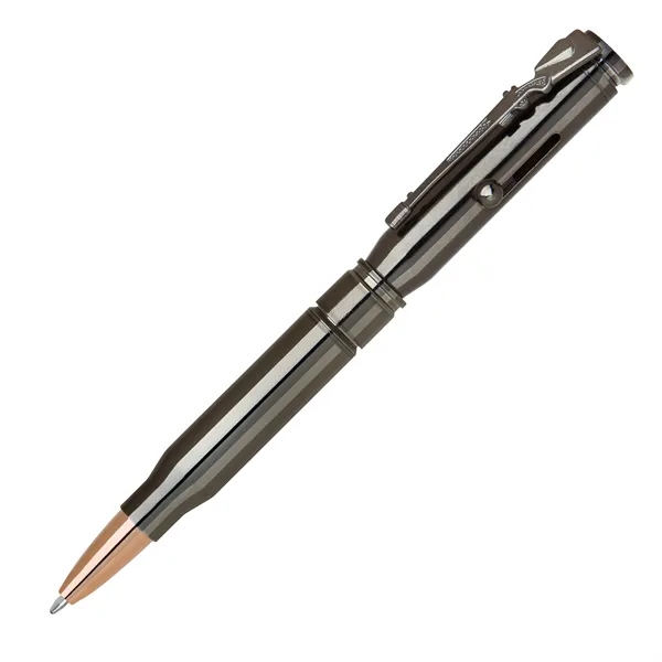 Brass bolt-action ballpoint pen with a bullet-shaped barrel, rifle style clip... from ASI 68190 Lungsal