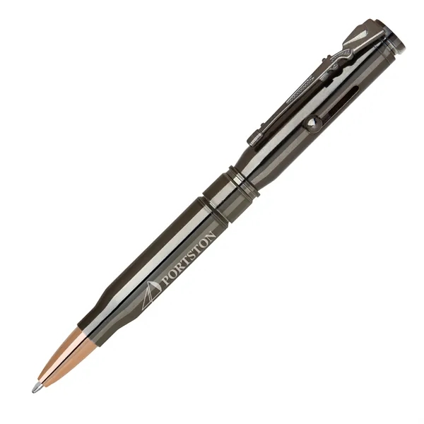 Brass bolt-action ballpoint pen with a bullet-shaped barrel, rifle style clip... from ASI 68190 Lungsal