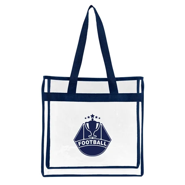 Clear PVC tote bag with non-woven trim, open main compartment and... from ASI 79530 Prime Line