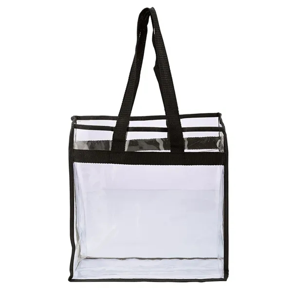 Clear PVC tote bag with non-woven trim, open main compartment and... from ASI 79530 Prime Line