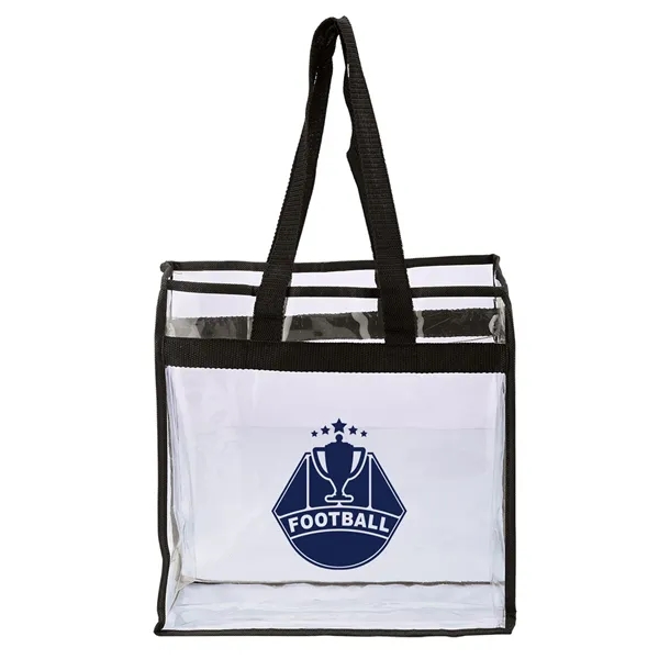Clear PVC tote bag with non-woven trim, open main compartment and... from ASI 79530 Prime Line