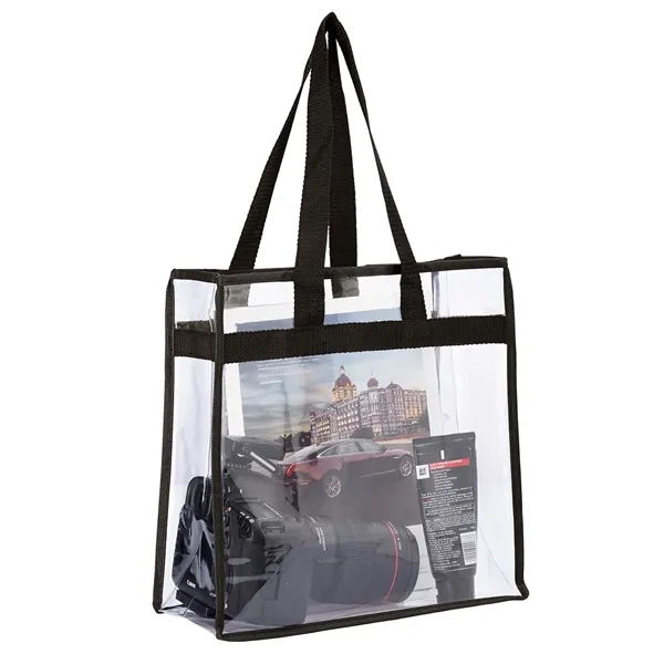 Clear PVC tote bag with non-woven trim, open main compartment and... from ASI 79530 Prime Line
