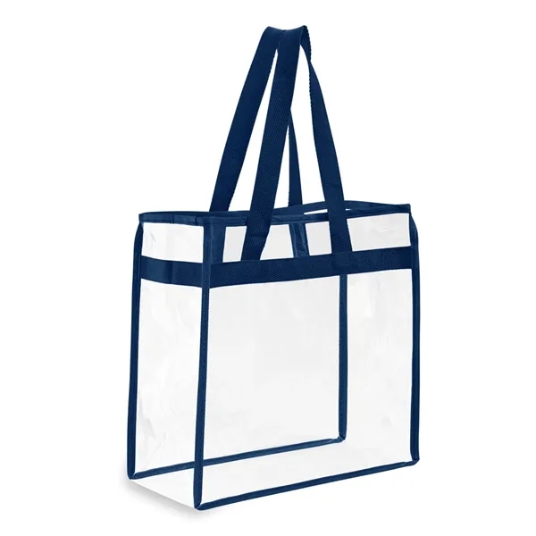 Clear PVC tote bag with non-woven trim, open main compartment and... from ASI 79530 Prime Line