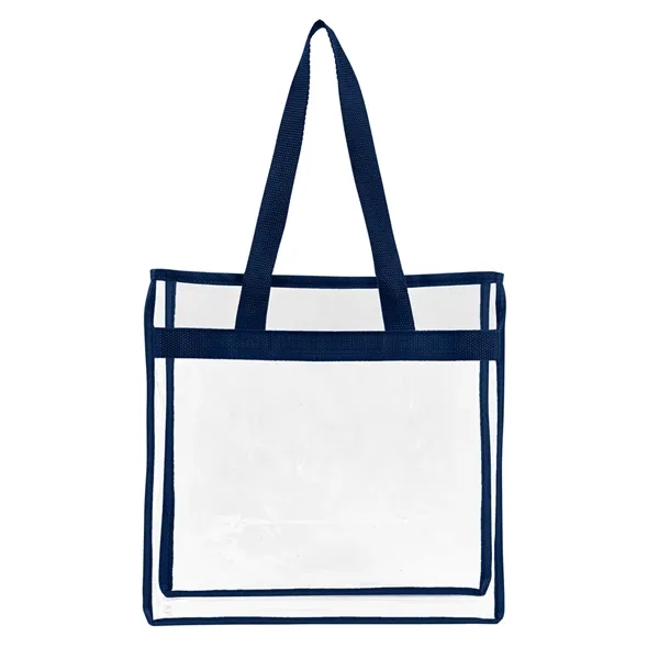 Clear PVC tote bag with non-woven trim, open main compartment and... from ASI 79530 Prime Line