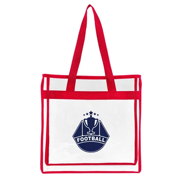 Clear PVC tote bag with non-woven trim, open main compartment and... from ASI 79530 Prime Line